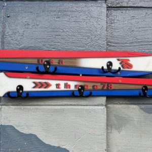 Custom 24" Wide - Stacked Horizontal -Wall Ski Coat Hook (Made to Order)