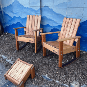 All Wooden Rockers - Set of 2 +Ottoman or table - (you pick any stain)