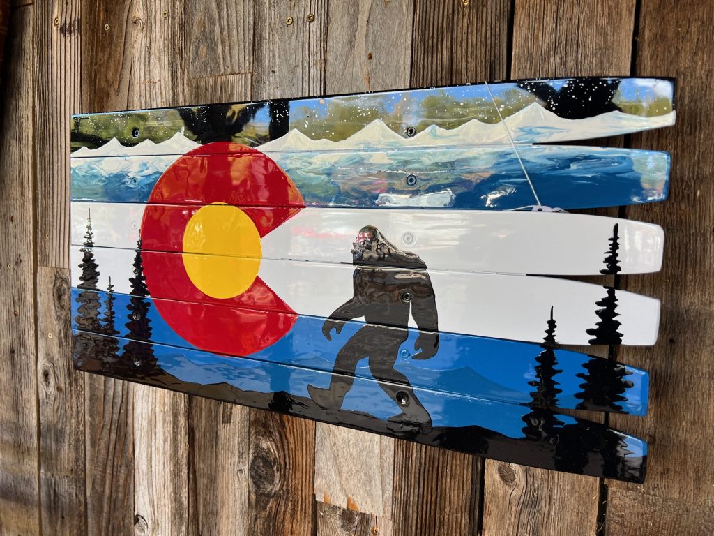 Bigfoot Colorado mountain mural ski wall art