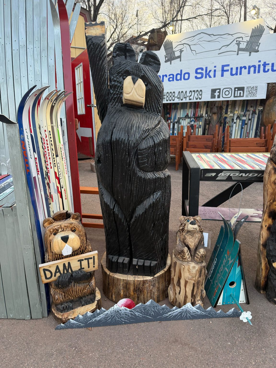 Large chainsaw carved wooden bear
