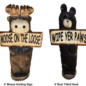 Large Carved Wooden Bears 36"