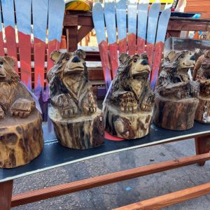 Chainsaw Carved Wooden Bears (12.75" tall)
