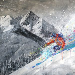 "Holy Pow Adventure" - 24"x30" Skier wall print