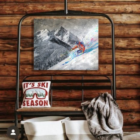 Holy Pow_Cabin logs ski chair