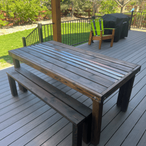 Farmhouse Table & Benches Patio Set