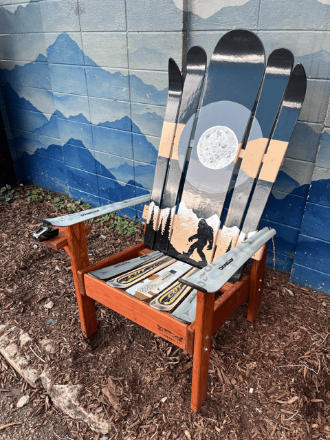 Grey Forest Mural Bigfoot Hybrid Chair - Colorado Ski Chairs