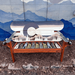 Earthtones CO Mtn Mural Snowboard Bench