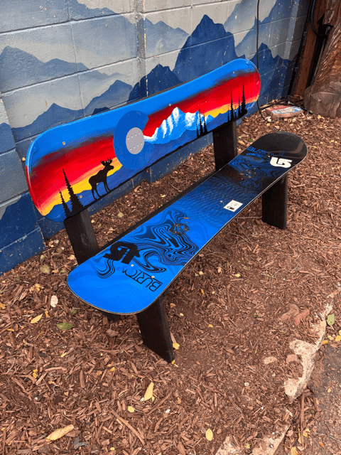 Sunset in Colorado Moose Adventure SB Bench - Colorado Ski Chairs