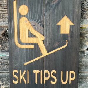 Ski Tips Up – Chairlift Walnut-Stained Wall Art - 3 sizes