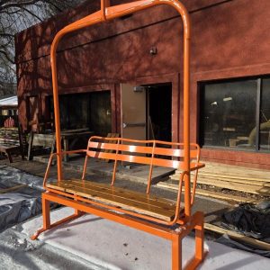 Aspen Snowmass, CO -Naked Lady Chairlift - ORANGE 3-Person Original Ski Chairlift Bench
