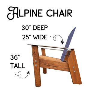 Sentimental Alpine Ski Chair - Made from your skis - Pick a stain color