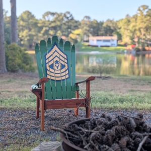 Military Themed chairs - pick your own Crest or Emblem and colors!