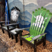 Custom military emblem hand painted on an Adirondack ski chair seat back