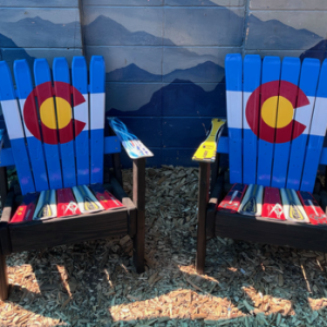 Set of 2 - Adirondack Colorado Flag Alpine Ski Chairs