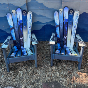 Set of 2 - Tall Alpine Ski Chairs (pick your colors)