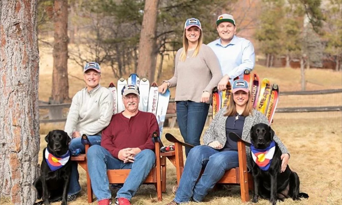 Matching pair of sentimental ski chairs